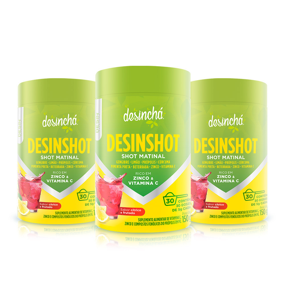 Kit 03 Desinshot - Shot Matinal em Oferta na Shopee