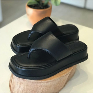 Papete Chinelo Plana Flat form Plataforma Susi preta Moda lançamento Promoção