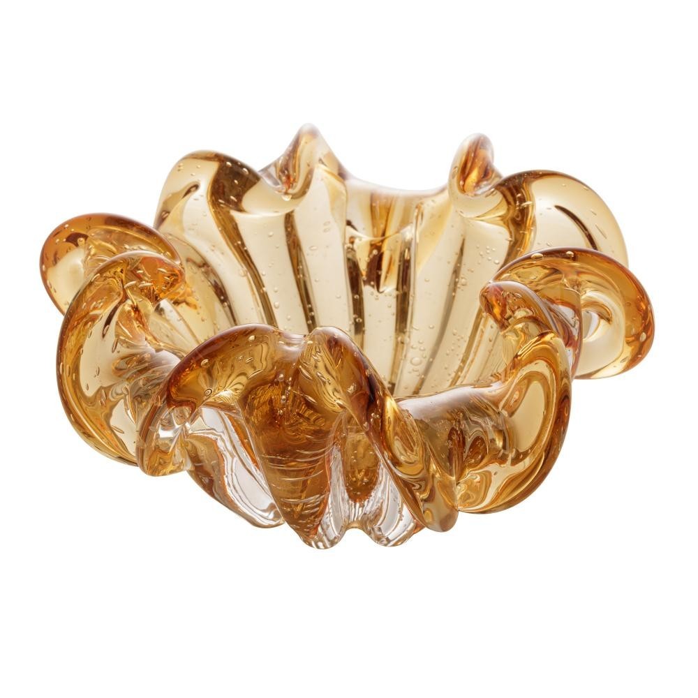 Centro de Mesa de Vidro Âmbar Italy 21cm x 10cm - Wolff em Oferta na Shopee