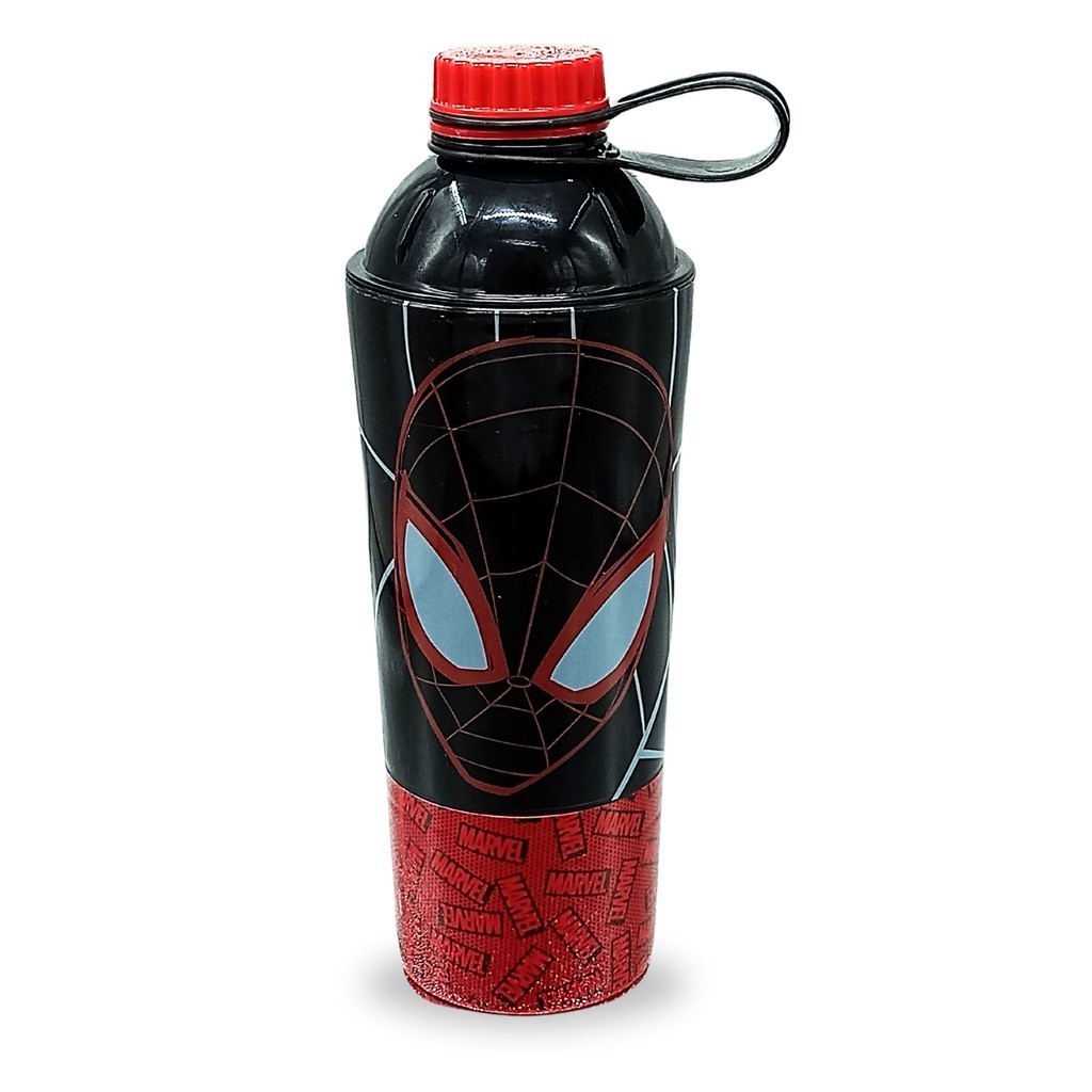 Garrafa Shakeira Homem Aranha Escolar P/ Lancheira - Preto e Vermelho
