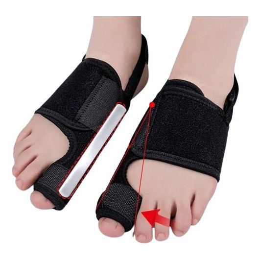 1 Par Corretor Protetor Ortopédico Para Joanete De Neoprene Com Alça Ajustável tala lateral