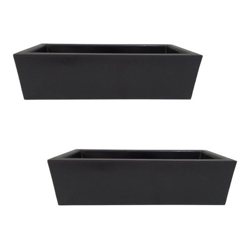 Kit 2 Jardineiras de Planta Preta 37x15 Floreira Polietileno