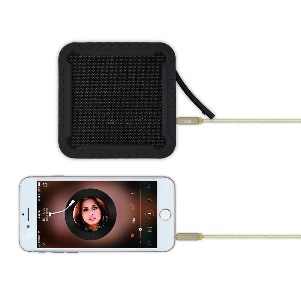 Cabo Auxiliar i2GO 1,5m Nylon Trançado Dourado - detalhe
