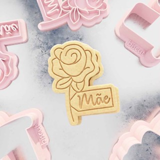 Carimbo + Cortador Rosa para Mãe em Oferta na Shopee