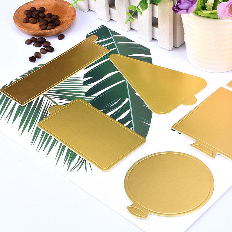 100 Pçs Papel Dourado Bolo Papelão Cupcake Sobremesa Exibe Bandeja Descartável Festa De Casamento Decoração De Pastelari