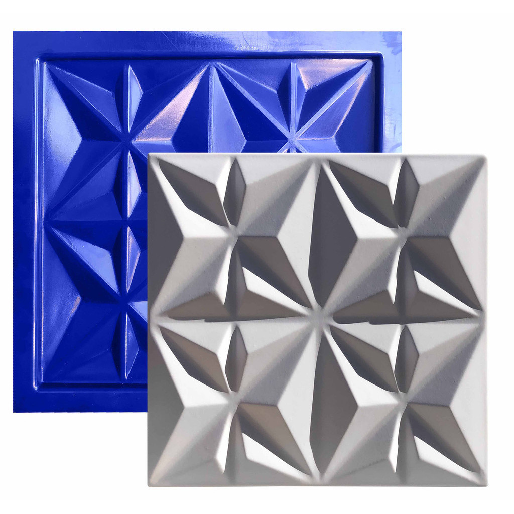 Forma 3D Gesso e Cimento ABS 1mm - Cullinans Moderno 30x30 cm