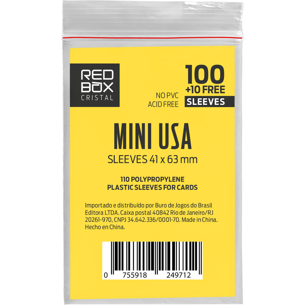 Sleeve Redbox Cristal Mini USA 41 x 63 mm - 100 unidades