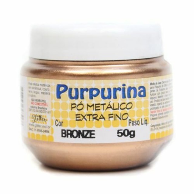 Purpurina em Pó Metálico 50g Bronze - Gliart