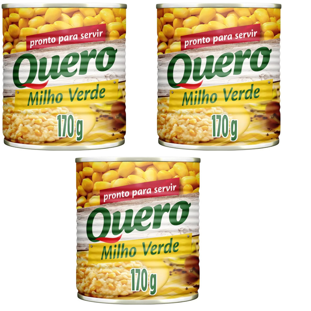 Kit 3 MILHO VERDE QUERO 170GR LATA