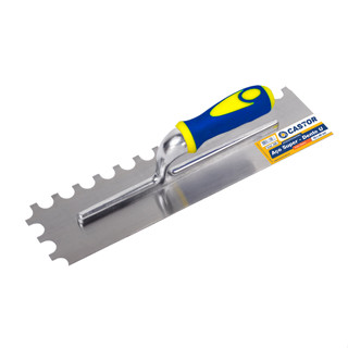 Desempenadeira aço 10x40cm Dentada em U Cabo embor. - Castor em Oferta na Shopee