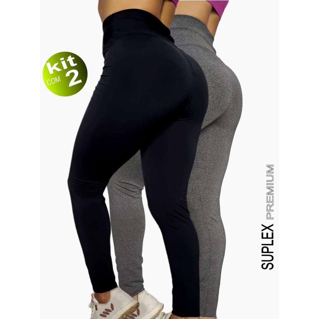KIT Com 2 CALÇA LEGGING Casual Fitness Academia Treino Corrida Ginastica Yoga Calca Suplex Esporte Dia Dia