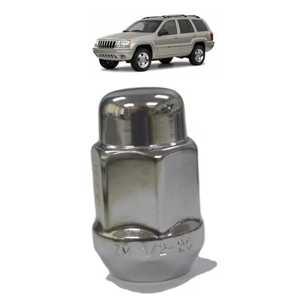 Jogo 5 Porcas De Roda Cromadas Jeep Cherokee Até 2010