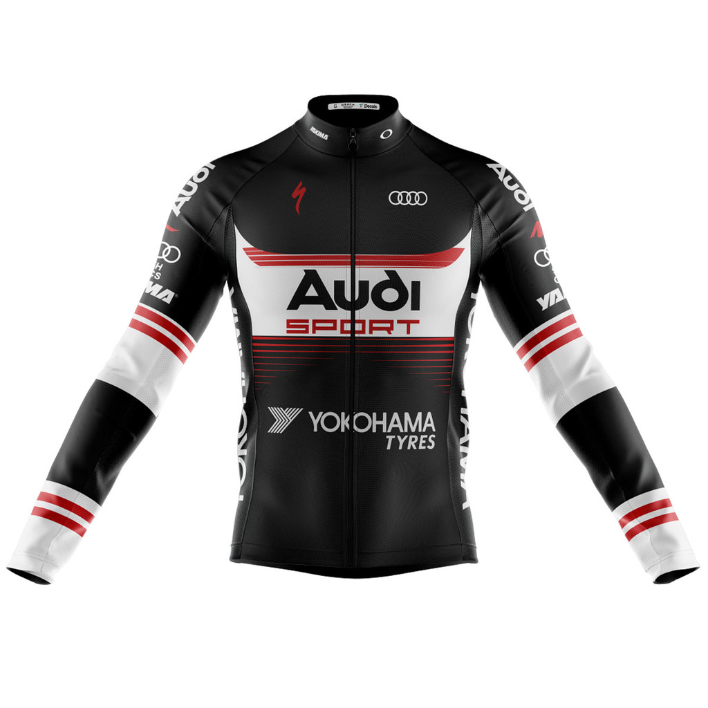 Camisa Para Ciclista Audi Manga Longa Dry Fit Zíper Total