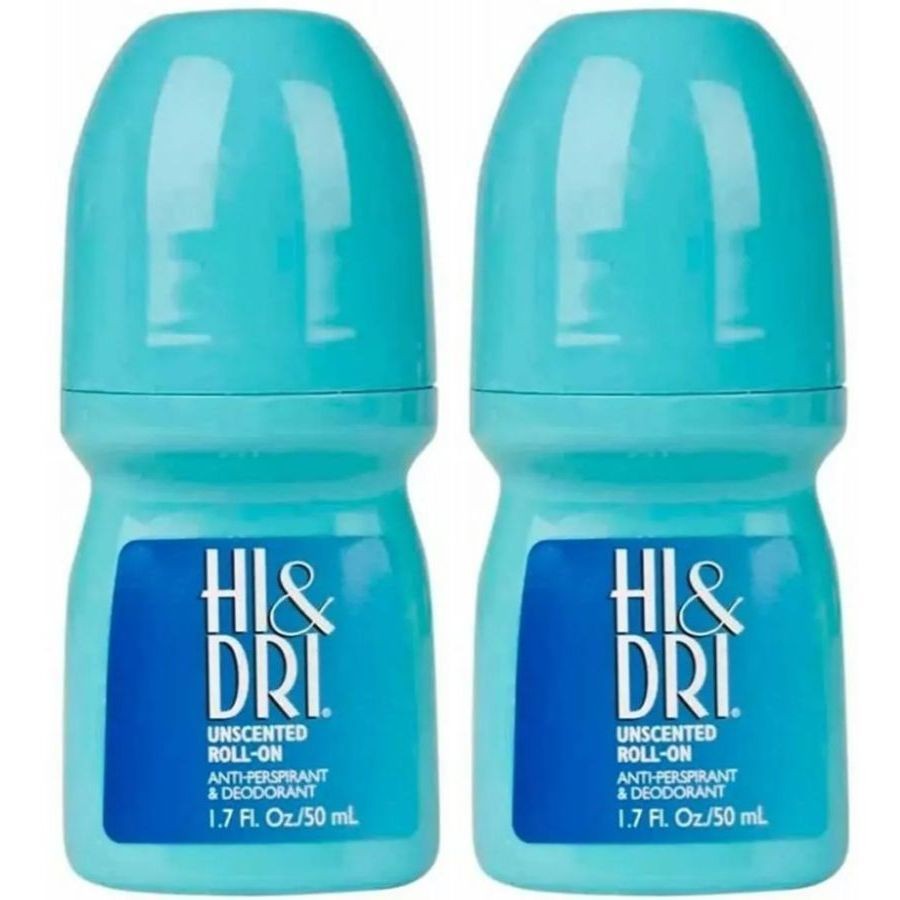KIT COM 2 PEÇAS DO Desodorante Powder Fresh Azul Roll On- Hi Dri 50 ML