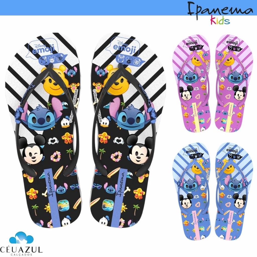 Chinelo Infantil Ipanema Feminino Emoji Stitch Disney Stich kids Conforto em Oferta na Shopee
