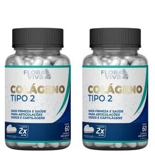 Colágeno Tipo 2 500mg 2 POTES - Flora Viva