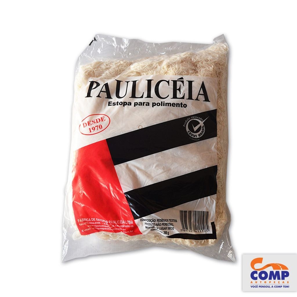 Estopa para Polimento Paulicéia 200g Polimento Fios Finos Algodão Limpeza Brilho Qualidade 5501