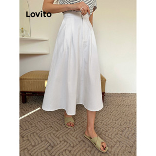 Lovito Saias Casuais Com Zíper Liso Para Mulheres LBL07127