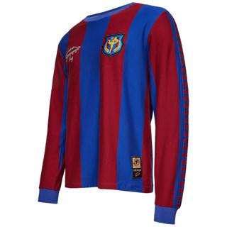 Camisa Barcelona Anos 80 Retrô Maradona Manga Longa Masculino Oficial em Oferta na Shopee