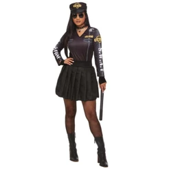 Fantasia de Carnaval Feminina Policial SWAT Adulta Com Saia e Quepe