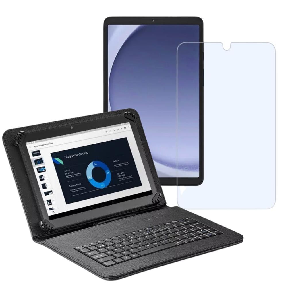 Capa com Teclado P/ Tablet Samsung Galaxy A9 8.7 polegadas + Pelicula