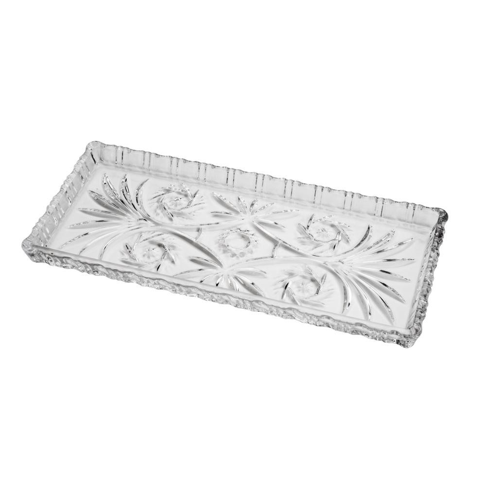 Travessa Lyor Dragon de Cristal Incolor 34cm x 15cm x 2,5cm - Home & Living