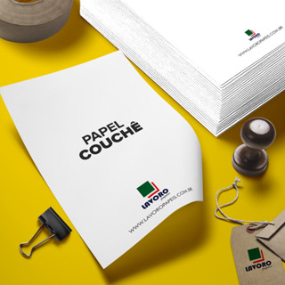 Papel Couchê Brilho 210g A4 50 Folhas em Oferta na Shopee