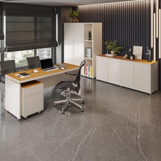 Conjunto de Escritório Office 4 Peças Mesa Gaveteiro Balcão Armário Oslo em Oferta na Shopee