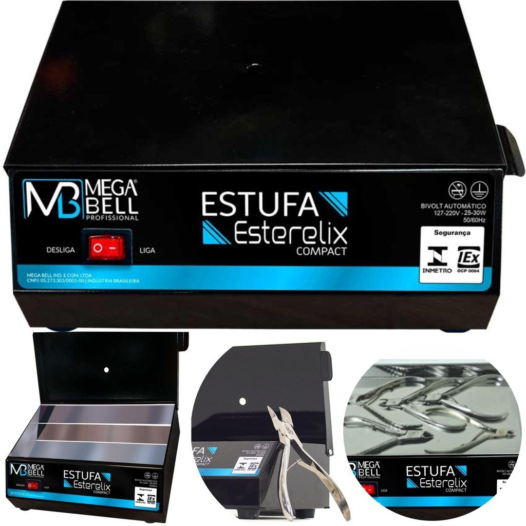 Estufa Manicure Forninho Esterilizador Alicate Mega Bell - Beauty