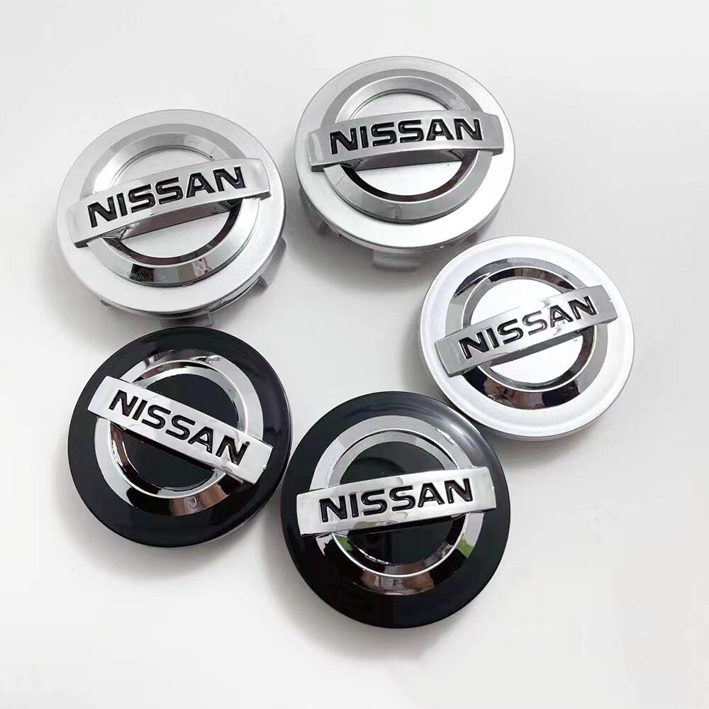 4pçs * 54mm/60mm Nissan Hubcaps Tampas De Centro Da Roda Para Altima Navara Folha X-Trail Serena D22 Março Livina Sunny Sylphy Juke Cherry Tiida Sentra C27 N16 NP300