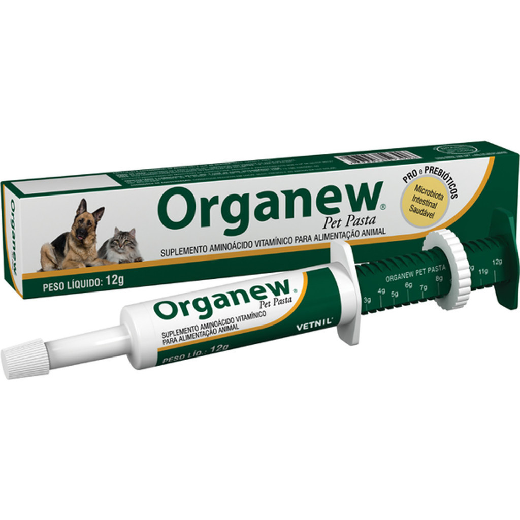 Organew Forte Probiótico + Prebiótico Vetnil Pasta Suplemento Vitamínico - 12 g em Oferta na Shopee