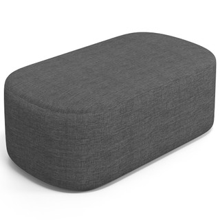 Puff Decorativo Orgânico para Living Quarto 100cm Doha W01 Linho Cinza Escuro - Lyam Decor em Oferta na Shopee