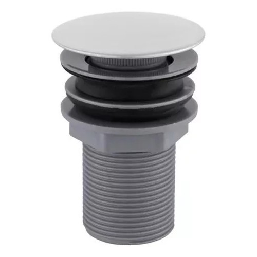 Válvula Click Abs Com Tampa Inox Para Pia Cuba Banheiro Lavatório 7/8 Cromada