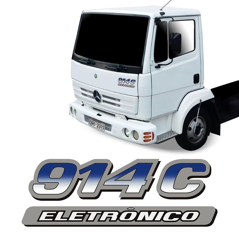 Emblema Do Capô 914C Eletrônico Mercedes Adesivo Caminhão Genérico