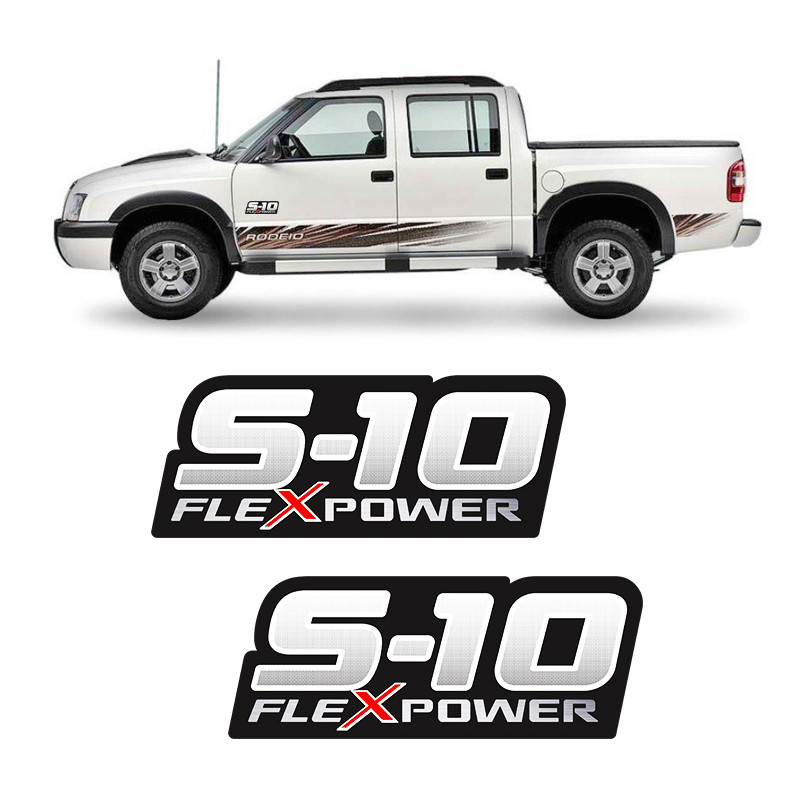 Par de Adesivos S10 Rodeio Flex Power Vermelho (Porta) Genérico
