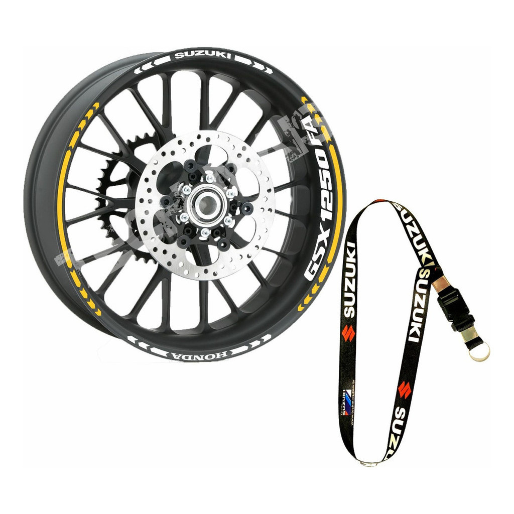 Kit Adesivos E Cordão Moto Suzuki Gsx 1250 Fa Gsx 1250Fa Refletiva Rodas e Frisos