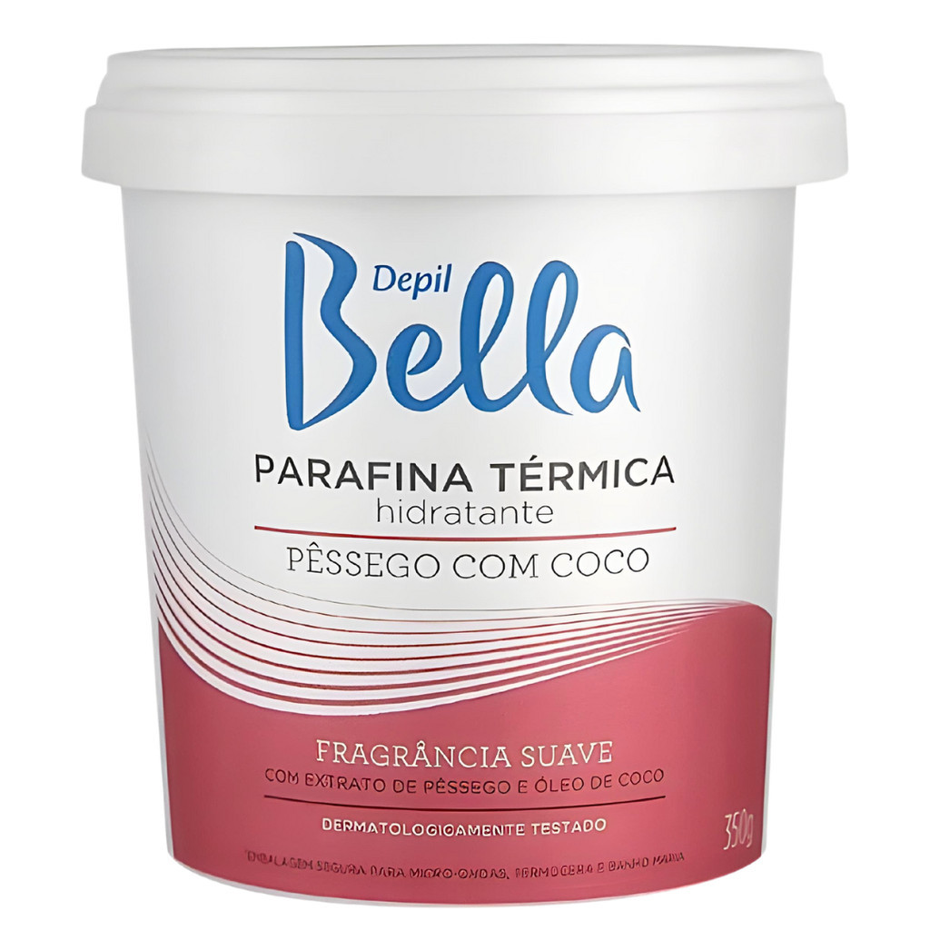 Parafina Térmica Hidratante com Extrato de Pêssego e Óleo de Coco Depil Bella 350g