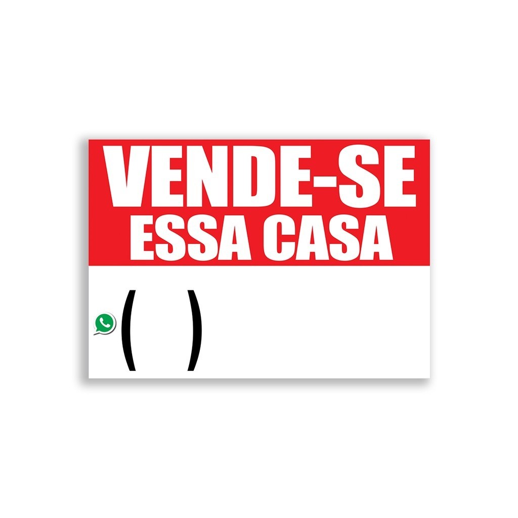 Placa de Sinalização PVC Venda de Imóvel Vende-se essa Casa