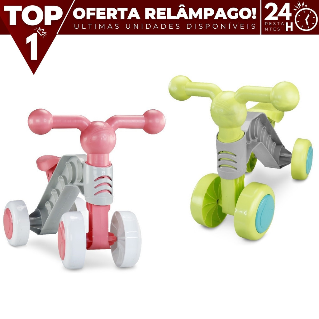 Triciclo bicicleta equilíbrio andador infantil bebe primeiros passos menino menina até 30kg