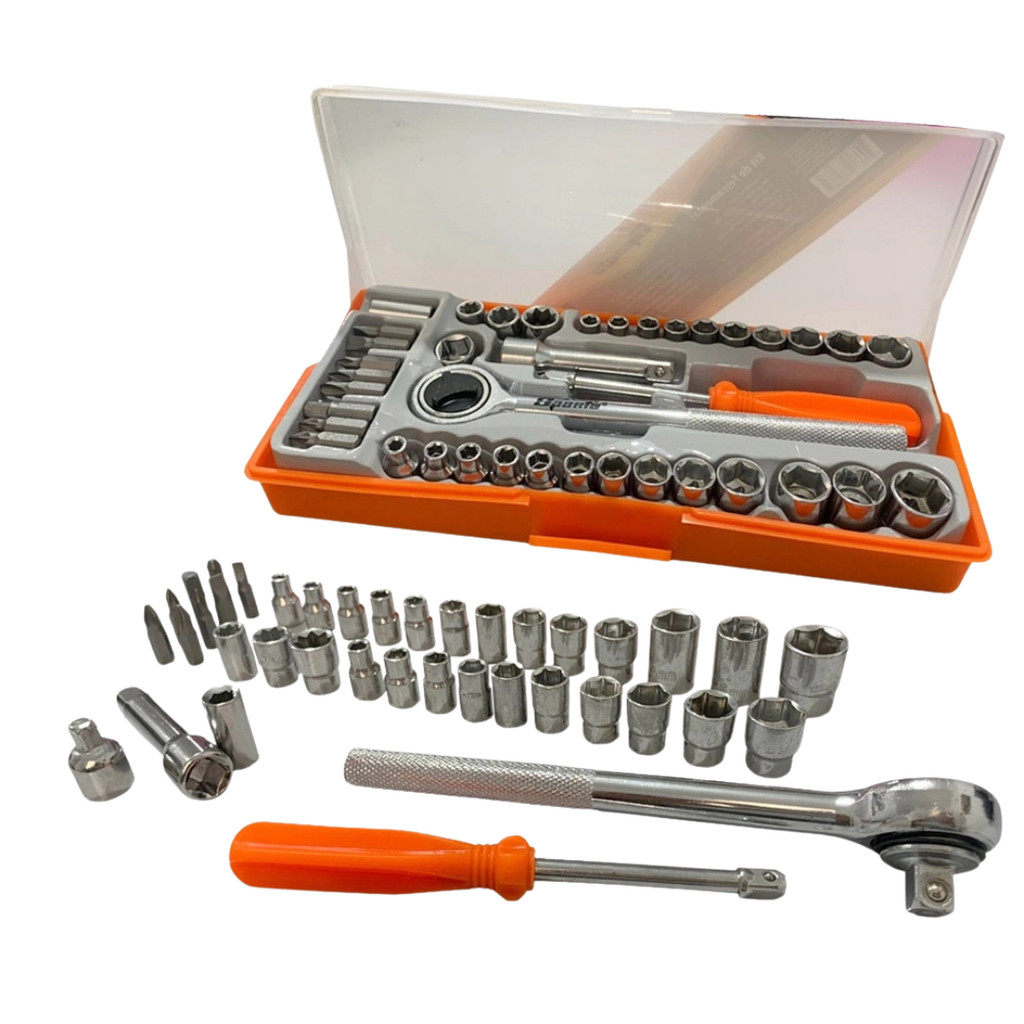 Jogo De Bits e Soquetes Com Chave Catraca 40 Pçs Sparta em Oferta na Shopee