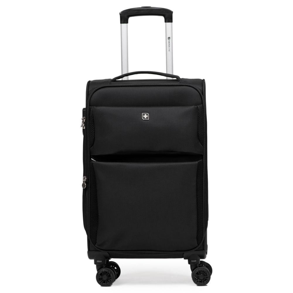 Mala Pequena Poliester 4 Rodas Verbier Swiss One 20.5 Preta P em Oferta na Shopee