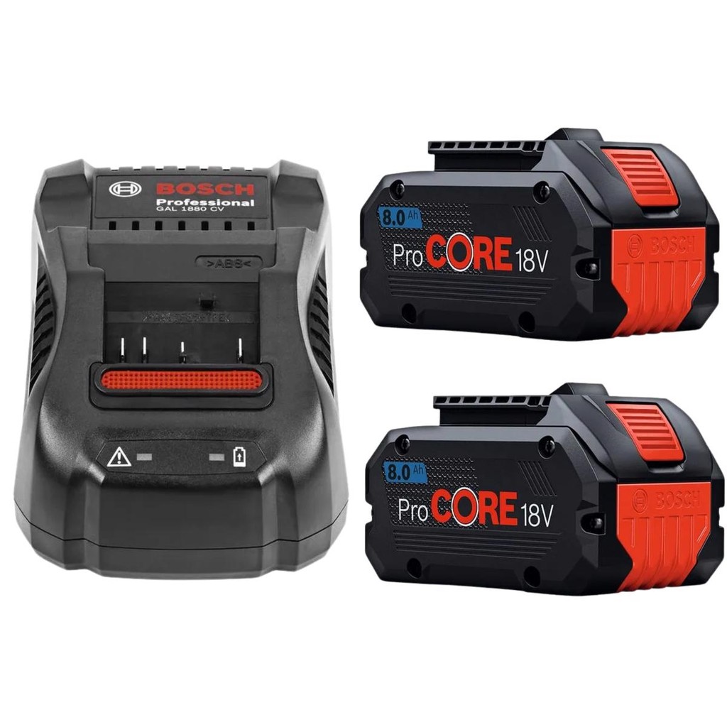 Kit 2 Baterias Procore 8ah Carregador Gal 1880 Cv 18v Bosch