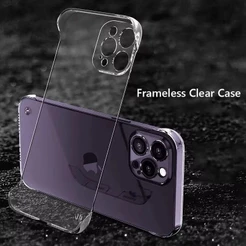 Capa Transparente Ultrafina Sem Moldura Para iPhone 18 17 16 15 14 13 12 11 Pro Max Slim Hard À Prova De Choque