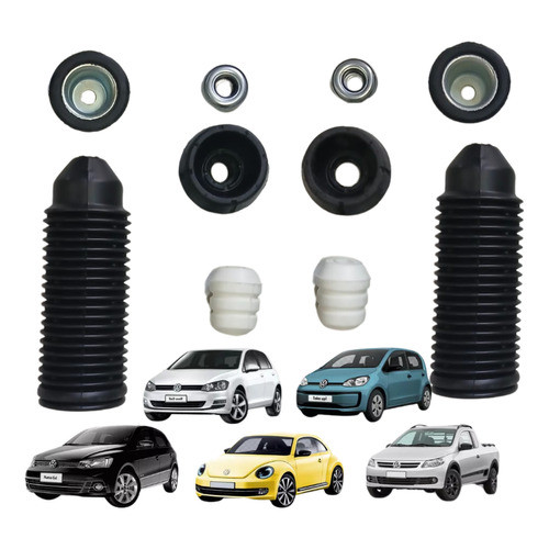 Kit Coxim + Prato Amortecedor Dianteiro Gol G5 G6 Golf