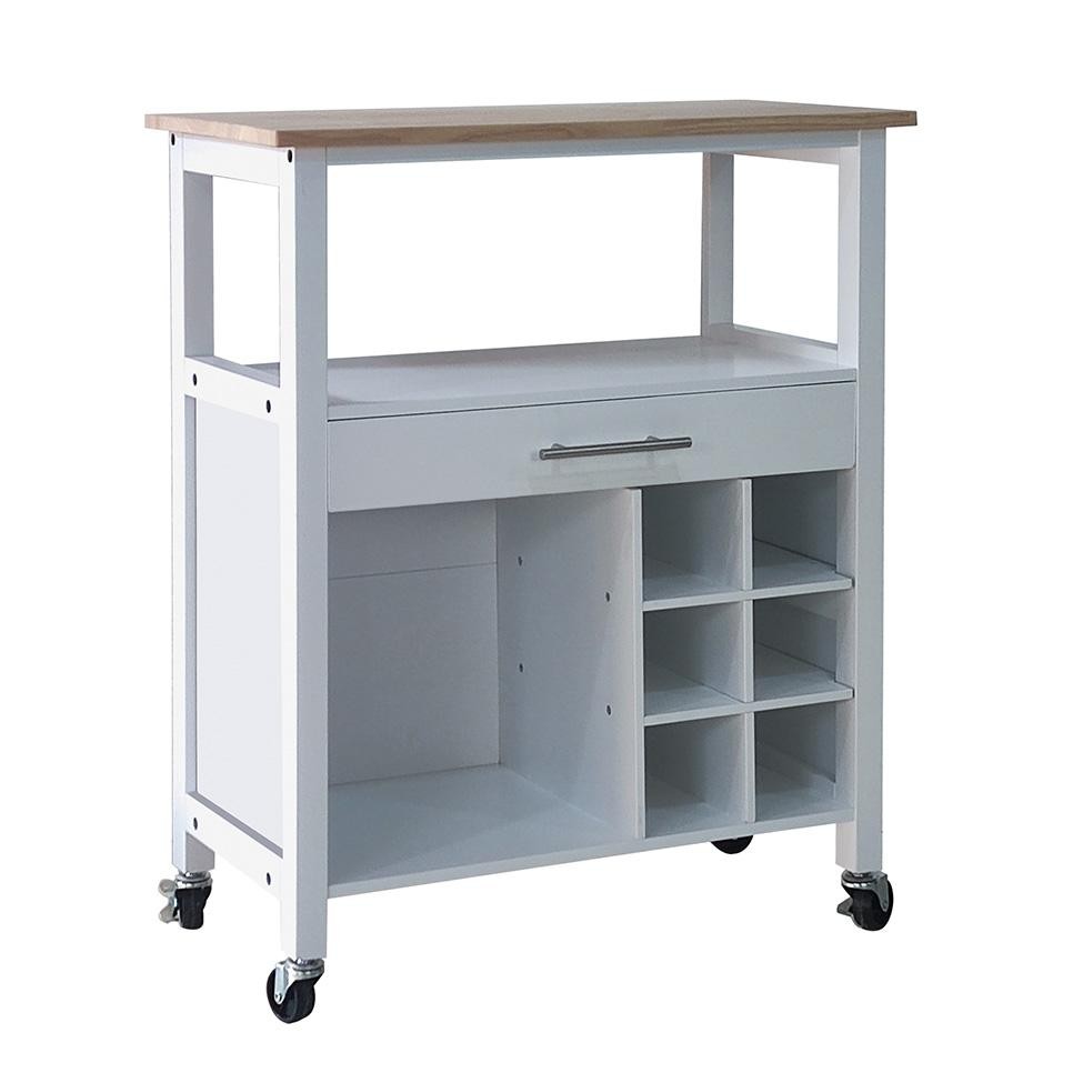 Carrinho Auxiliar para Cozinha Louis 1 GVT Branco e Natural em Oferta na Shopee