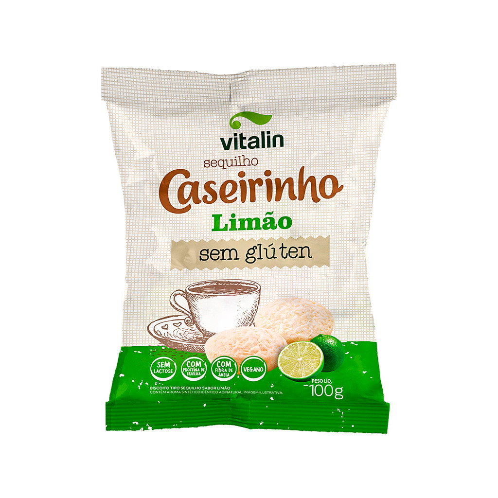 Biscoito Caseirinhos Sequilho Limão 100g - Vitalin em Oferta na Shopee