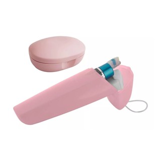 Kit Viagem Porta Escova De Dente Pasta E Estojo Saboneteira Para Sabonete Rosa Ou em Oferta na Shopee