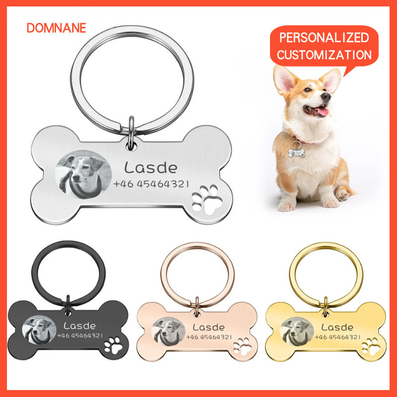 Etiqueta De Identificação Para Animais De Estimação Gravada Gratuita , Personalizada Com Nome Coleira De Cachorro E Gato