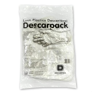 Luva Plástica Não Estéril Pacote C/100 Unidades - Descarpack