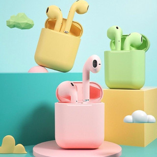 Fone de ouvido bluetooth colorido i12 com controle de toque
